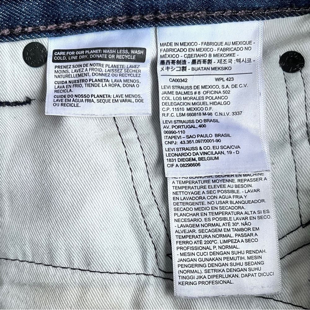 Men’s Levi’s 513 Western Cowboy Dark Wash Straight Leg Jeans Size 33 X 32 - Picture 10 of 11